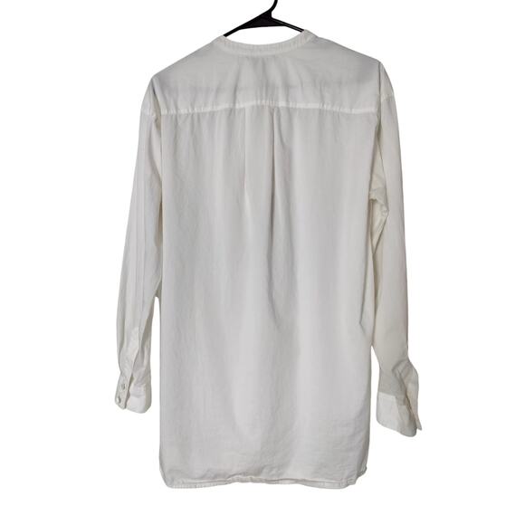 Vince womens white classic cotton blouse top long sleeve size 10 - Picture 8 of 15
